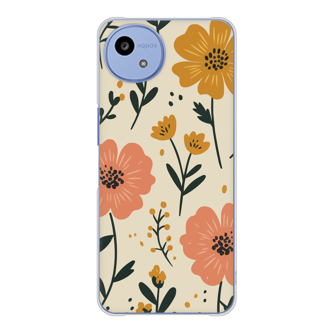 AQUOS wish5 SH-M32 高画質仕上げ 背面印刷 ハードケース北欧風花柄