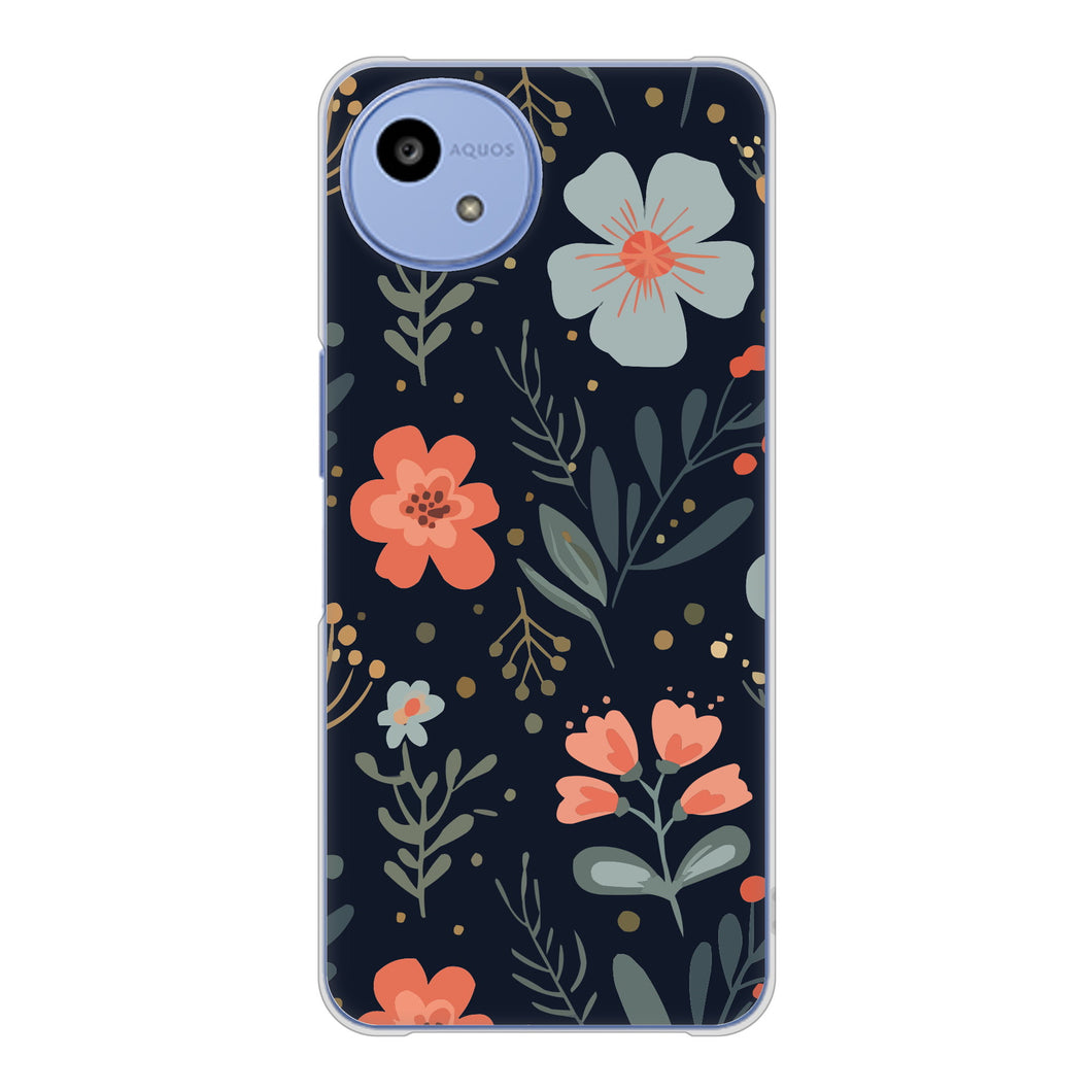 AQUOS wish5 SH-M32 高画質仕上げ 背面印刷 ハードケース北欧風花柄