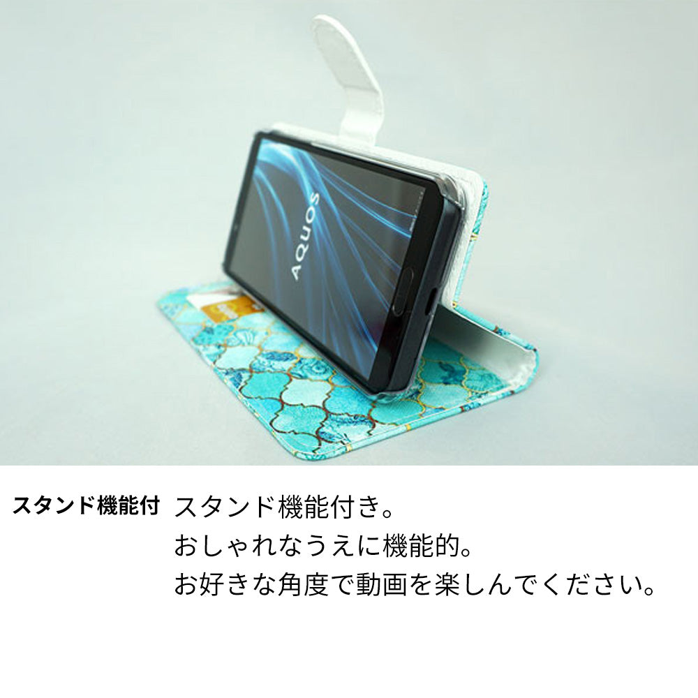 Android One S8 スマホケース 手帳型 モロッカンタイル風 耐衝撃