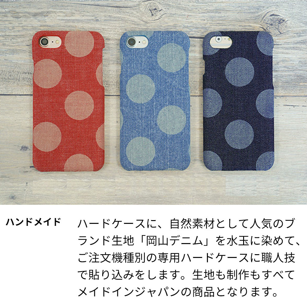 AQUOS sense7 plus A208SH SoftBank 水玉岡山デニムまるっと全貼りハードケース