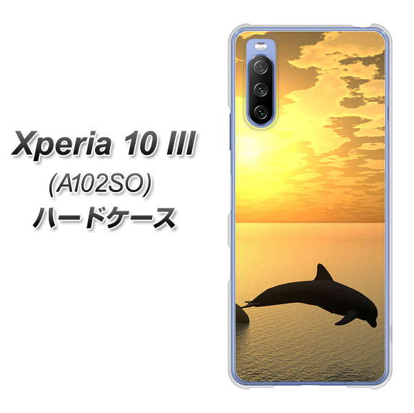 Y!mobile エクスペリア10 III A102SO 高画質仕上げ 背面印刷 ハードケース【VA845 夕暮れのドルフィン】