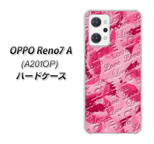 OPPO Reno7 A A201OP Y!mobile SC845 フラワーヴェルニLOVE濃いピンク(ローズアンディアン) ハードケース 背面印刷