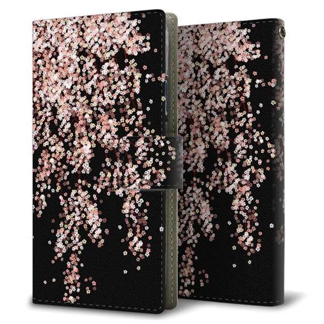 アローズ M04 画質仕上げ プリント手帳型ケース(薄型スリム)【1244 しだれ桜】