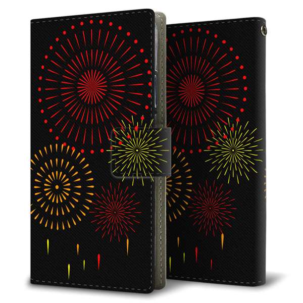 OPPO Reno A 高画質仕上げ プリント手帳型ケース(薄型スリム)【EK933 打ち上げ花火】