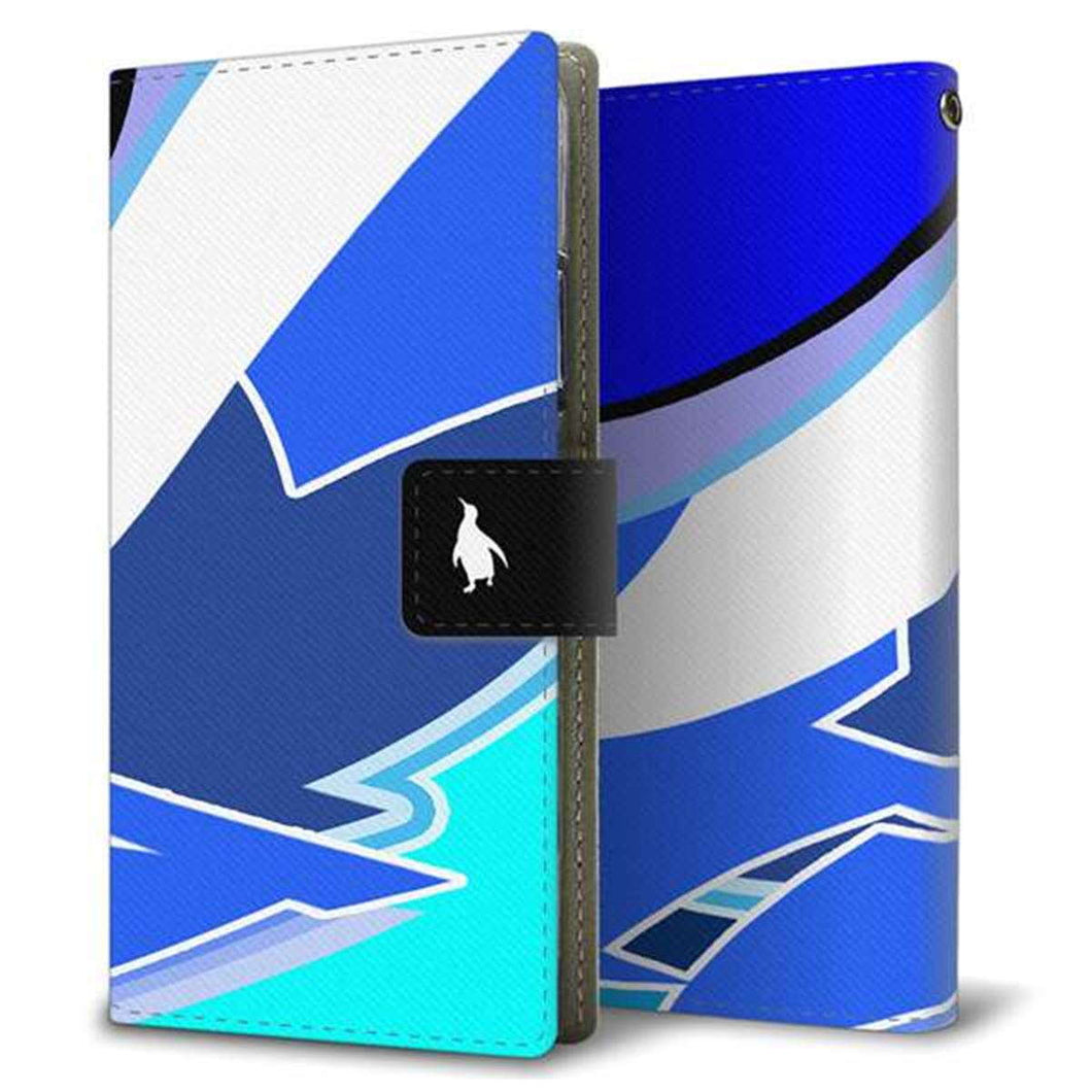 au エクスペリアX パフォーマンス SOV33 画質仕上げ プリント手帳型ケース(薄型スリム)【YB925 ジオメトリックブルー】