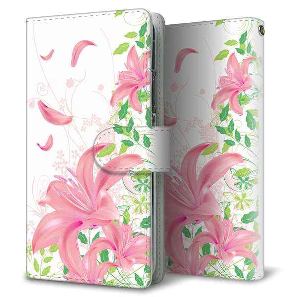 au ギャラクシー A20 SCV46 高画質仕上げ プリント手帳型ケース(通常型)【SC849 ユリ(ピンク)】