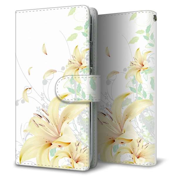 Xperia 1 IV SO-51C docomo 高画質仕上げ プリント手帳型ケース(通常型)【SC851 ユリ(ホワイト)】