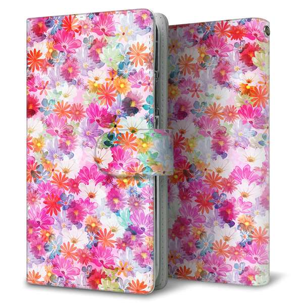 iPhone13 mini 高画質仕上げ プリント手帳型ケース(通常型)【SC874 リバティプリント プレスドフラワー(ピンク)】