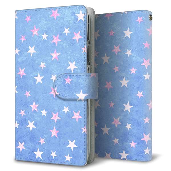 softbank エクスペリアXZ 601SO 高画質仕上げ プリント手帳型ケース(通常型)【SC887 お星さまキラキラ(ブルー)】