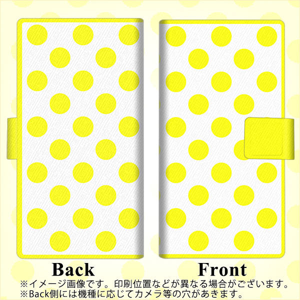 アローズ M04 画質仕上げ プリント手帳型ケース(薄型スリム)【1350 シンプルビッグ黄白】