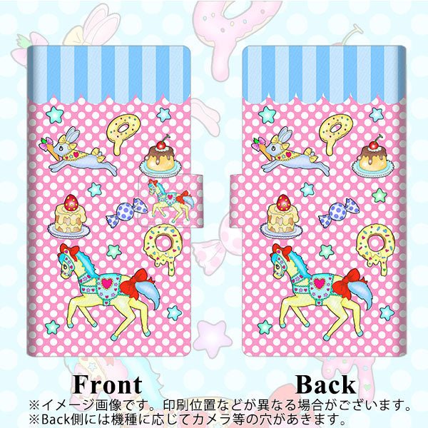 Y!mobile アンドロイドワン S1 画質仕上げ プリント手帳型ケース(薄型スリム)【AG827 メリーゴーランド(ピンク)】