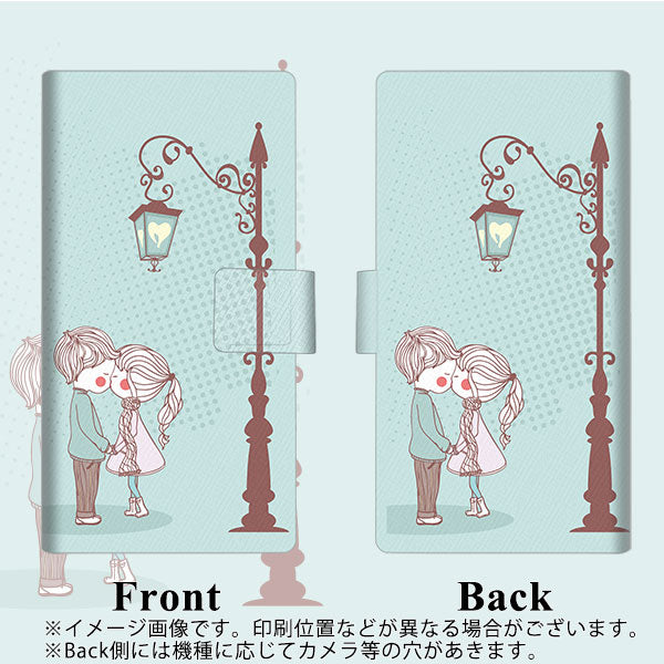 Y!mobile かんたんスマホ 705KC 画質仕上げ プリント手帳型ケース(薄型スリム)【EK913 小さなカップル】