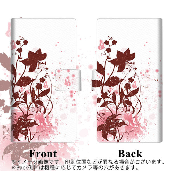 Y!mobile かんたんスマホ 705KC 画質仕上げ プリント手帳型ケース(薄型スリム)【EK914 赤い花と蝶】