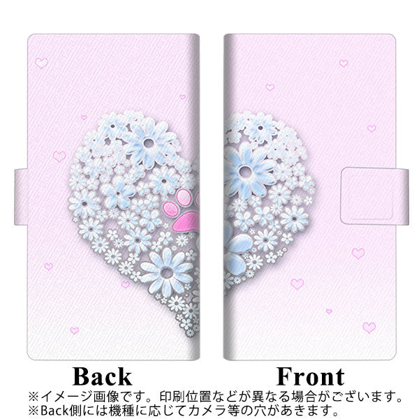 SoftBank ディグノ ジェイ 704KC 画質仕上げ プリント手帳型ケース(薄型スリム)【YA958 ハート05 素材クリア】