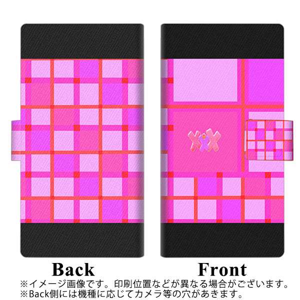 SoftBank ディグノ ジェイ 704KC 画質仕上げ プリント手帳型ケース(薄型スリム)【YB929 タータンピンク】
