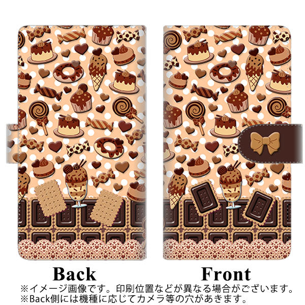 iPhone5/iPhone5s 高画質仕上げ プリント手帳型ケース(通常型)【AG859 チョコクッキー&スイーツ ブラウン】