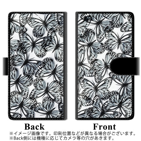 OPPO A55s 5G A102OP SoftBank 高画質仕上げ プリント手帳型ケース(通常型)【SC905 ガーデンバタフライ ブラック】