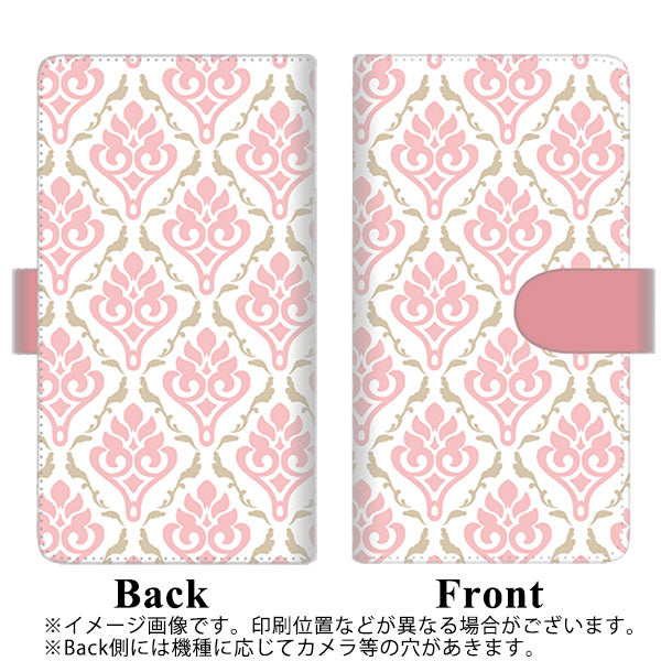 HUAWEI(ファーウェイ)P10 lite WAS-LX2J 高画質仕上げ プリント手帳型ケース(通常型)【SC909 ダマスク柄 ペールトーン(ピンク)】