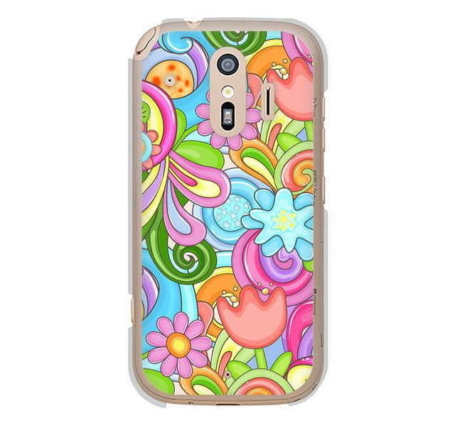 らくらくスマートフォン me F-01L docomo 713 ミラクルフラワー ハードケース 背面印刷
