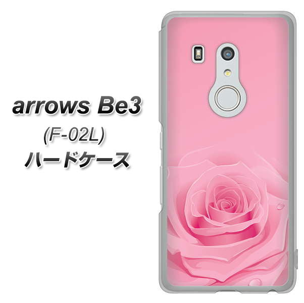 arrows Be3 F-02L docomo 401 ピンクのバラ ハードケース 背面印刷