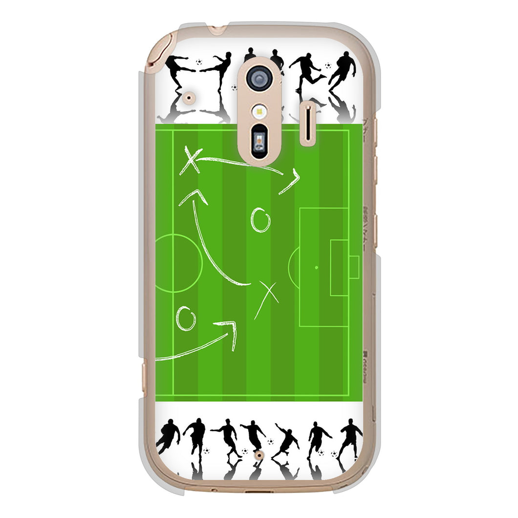 らくらくスマートフォン F-42A docomo 304 サッカー戦略ボード ハードケース 背面印刷