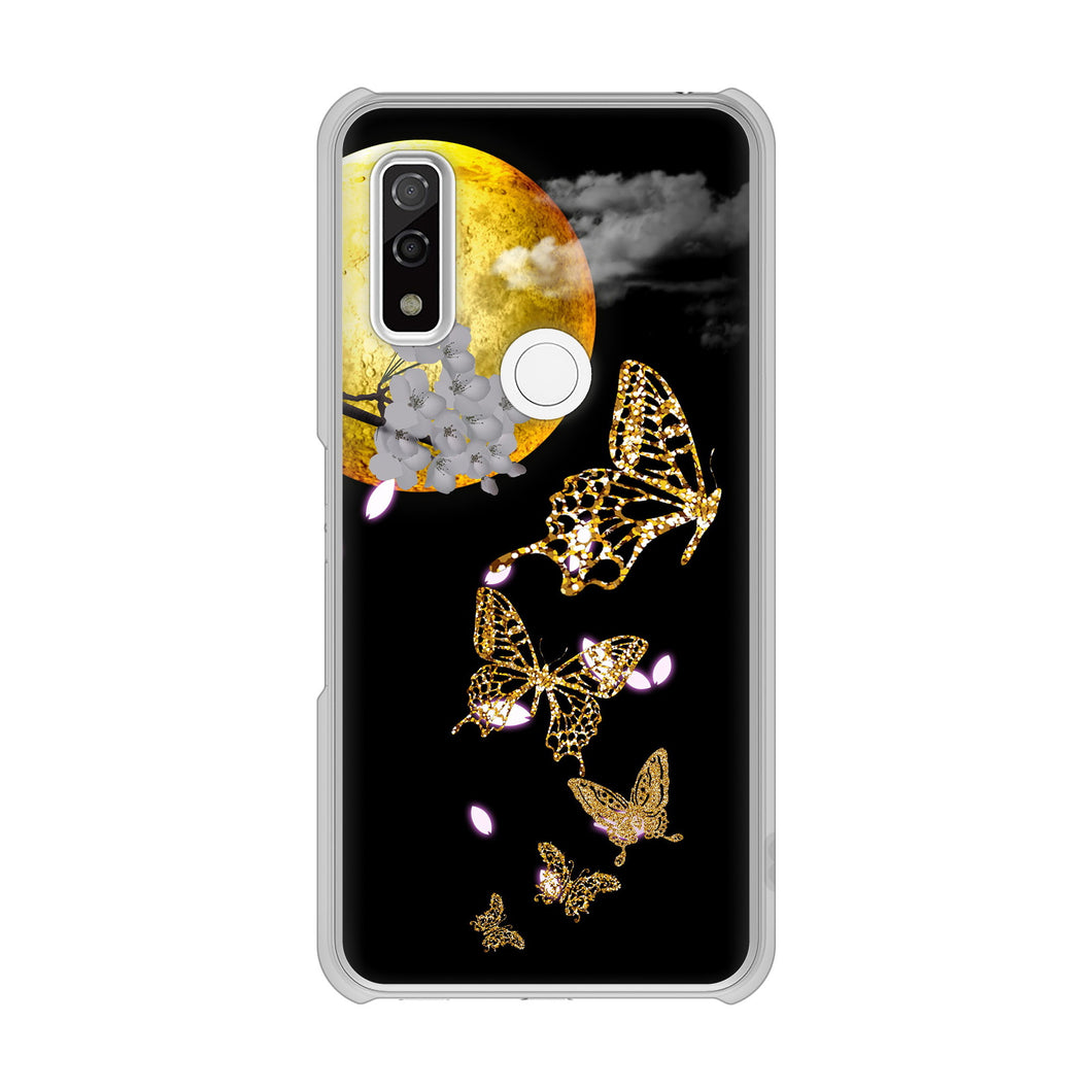 arrows We F-51B docomo 高画質仕上げ 背面印刷 ハードケース 【1150 月に昇る蝶】