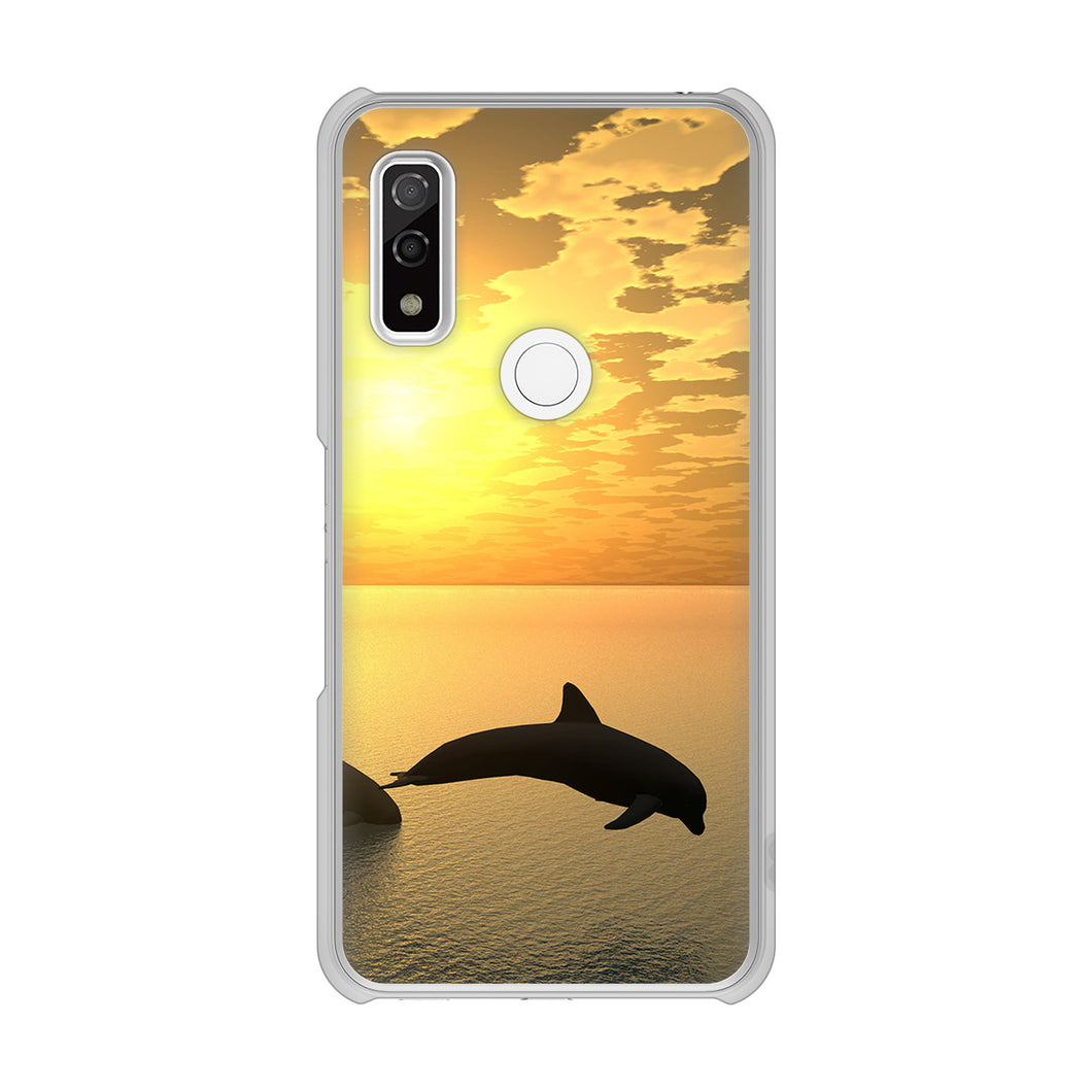 arrows We F-51B docomo 高画質仕上げ 背面印刷 ハードケース 【VA845 夕暮れのドルフィン】