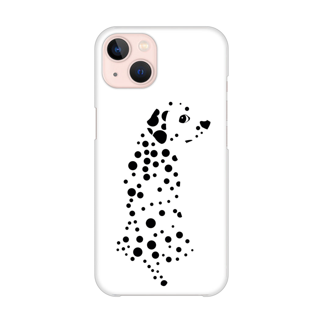 iPhone13 高画質仕上げ 背面印刷 ハードケース 【1038 振り向くダルメシアン(WH)】