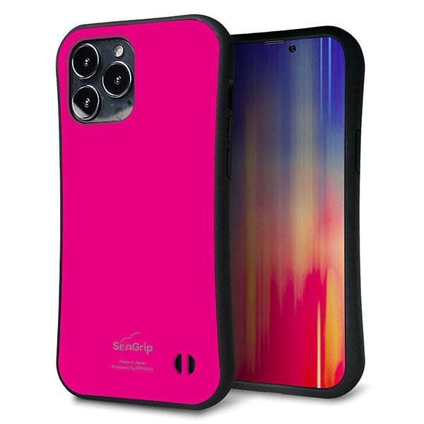 iPhone 13 Pro Max スマホケース 「SEA Grip」 グリップケース Sライン 【KM910 ポップカラー(ピンク)】 UV印刷