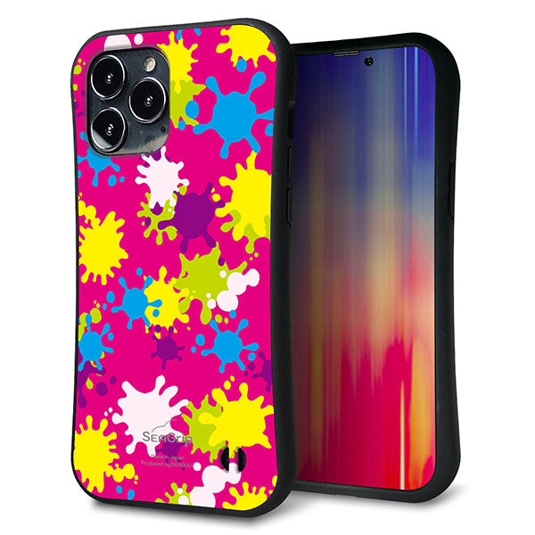 iPhone 13 Pro Max スマホケース 「SEA Grip」 グリップケース Sライン 【MA876 ペイントピンク】 UV印刷