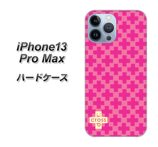 iPhone13 Pro Max 高画質仕上げ 背面印刷 ハードケース【IB901 クロスドット_ピンク】