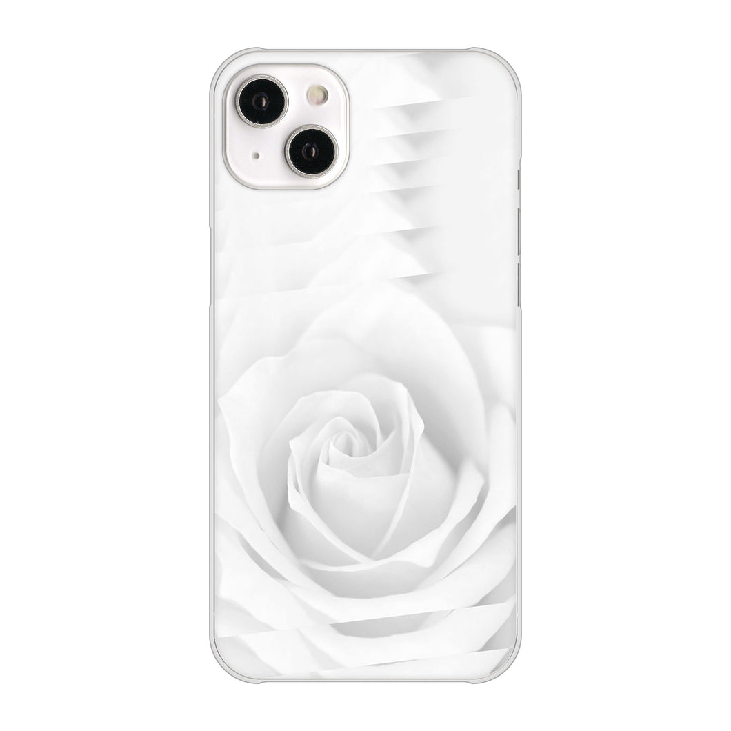 iPhone14 Plus 高画質仕上げ 背面印刷 ハードケース【402 ホワイトRose】