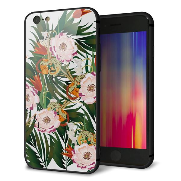 iPhone6 強化ガラス&TPUスマホケース ガラプリ【SC895 ボタニカル フォレスト】