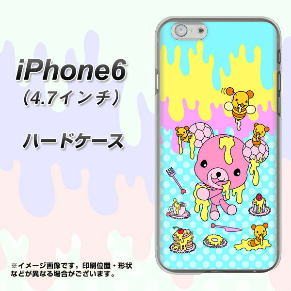 iPhone6 高画質仕上げ 背面印刷 ハードケース【AG821 ハニベア(水玉水色)】