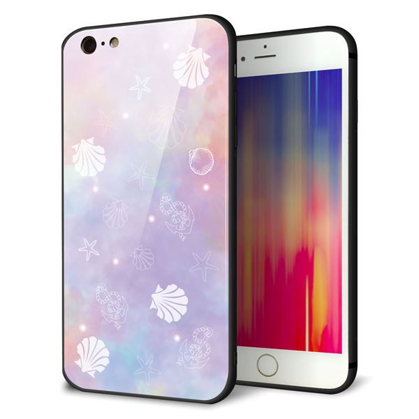 iPhone6 PLUS 強化ガラス&TPUスマホケース ガラプリ【KM883 シェル柄】