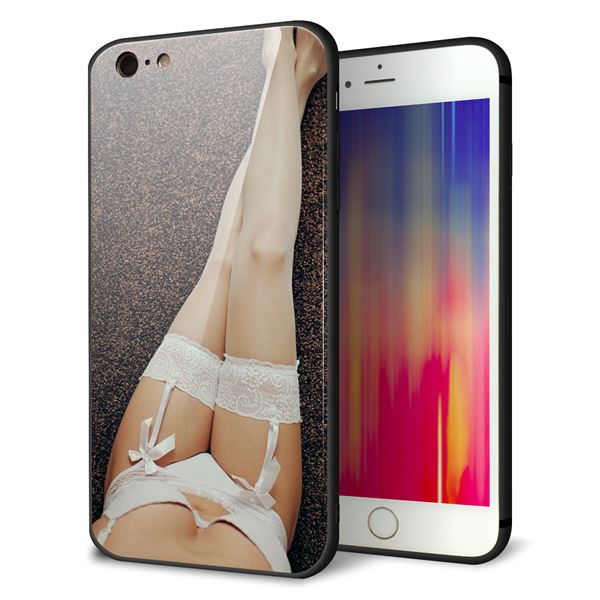iPhone6s PLUS 強化ガラス&TPUスマホケース ガラプリ【KM888 ストッキング】