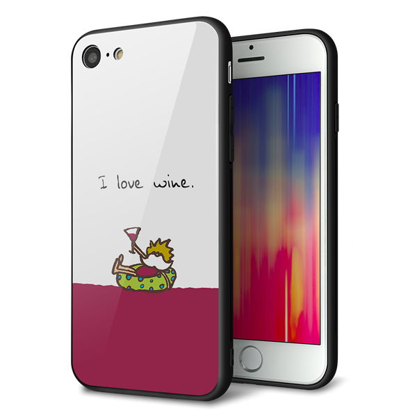 iPhone7 強化ガラス&TPUスマホケース ガラプリ【IA811 ワインの神様】