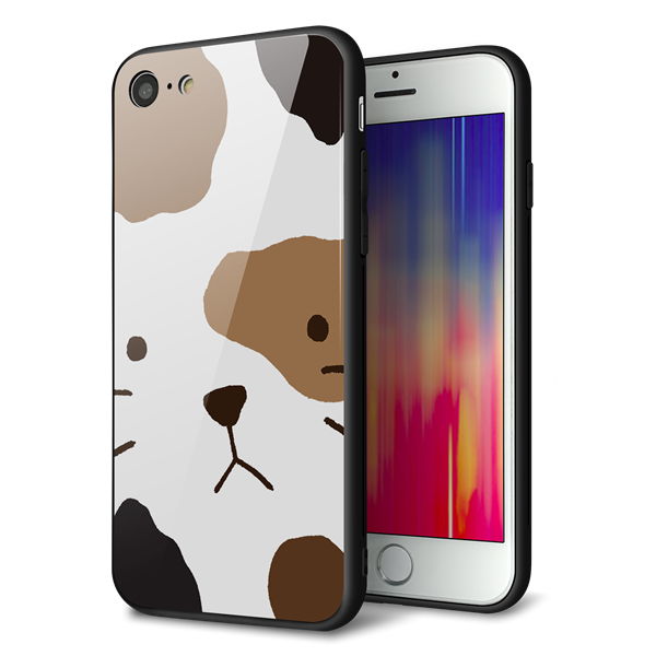 iPhone8 強化ガラス&TPUスマホケース ガラプリ【IA801 みけ】