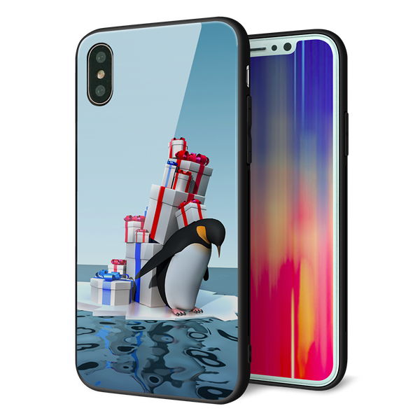 iPhone X 強化ガラス&TPUスマホケース ガラプリ【XA805 人気者は辛い…】