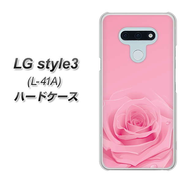 LG style3 L-41A docomo 401 ピンクのバラ ハードケース 背面印刷
