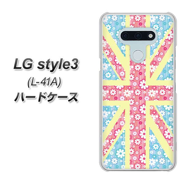 LG style3 L-41A docomo EK895 ユニオンジャックパステルフラワー ハードケース 背面印刷