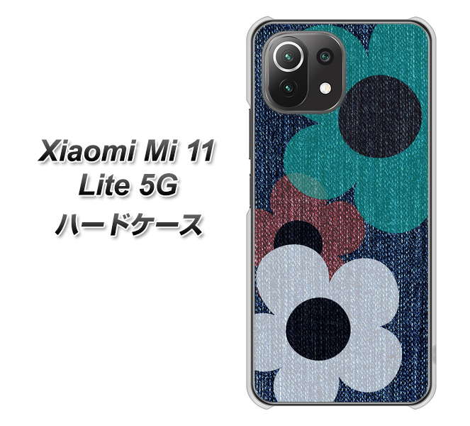 Mi 11 Lite 5G EK869 ルーズフラワーinデニム風 ハードケース 背面印刷