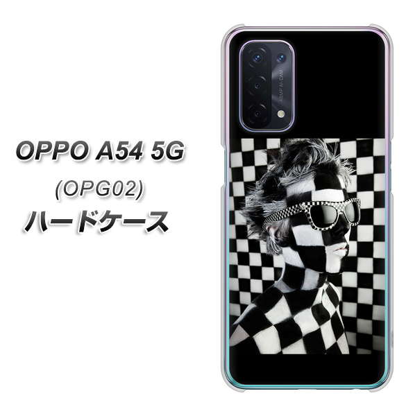 OPPO A54 5G OPG02 au 357 bk&wh ハードケース 背面印刷