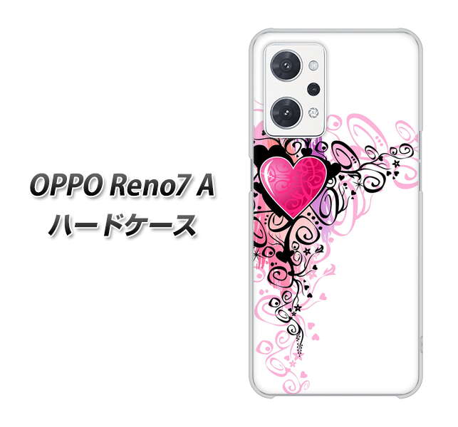 OPPO Reno7 A 007 スタイリッシュハート ハードケース 背面印刷
