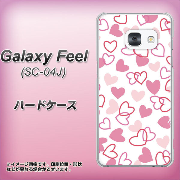 Galaxy Feel SC-04J docomo VA929 ハートがいっぱい ピンク ハードケース 背面印刷