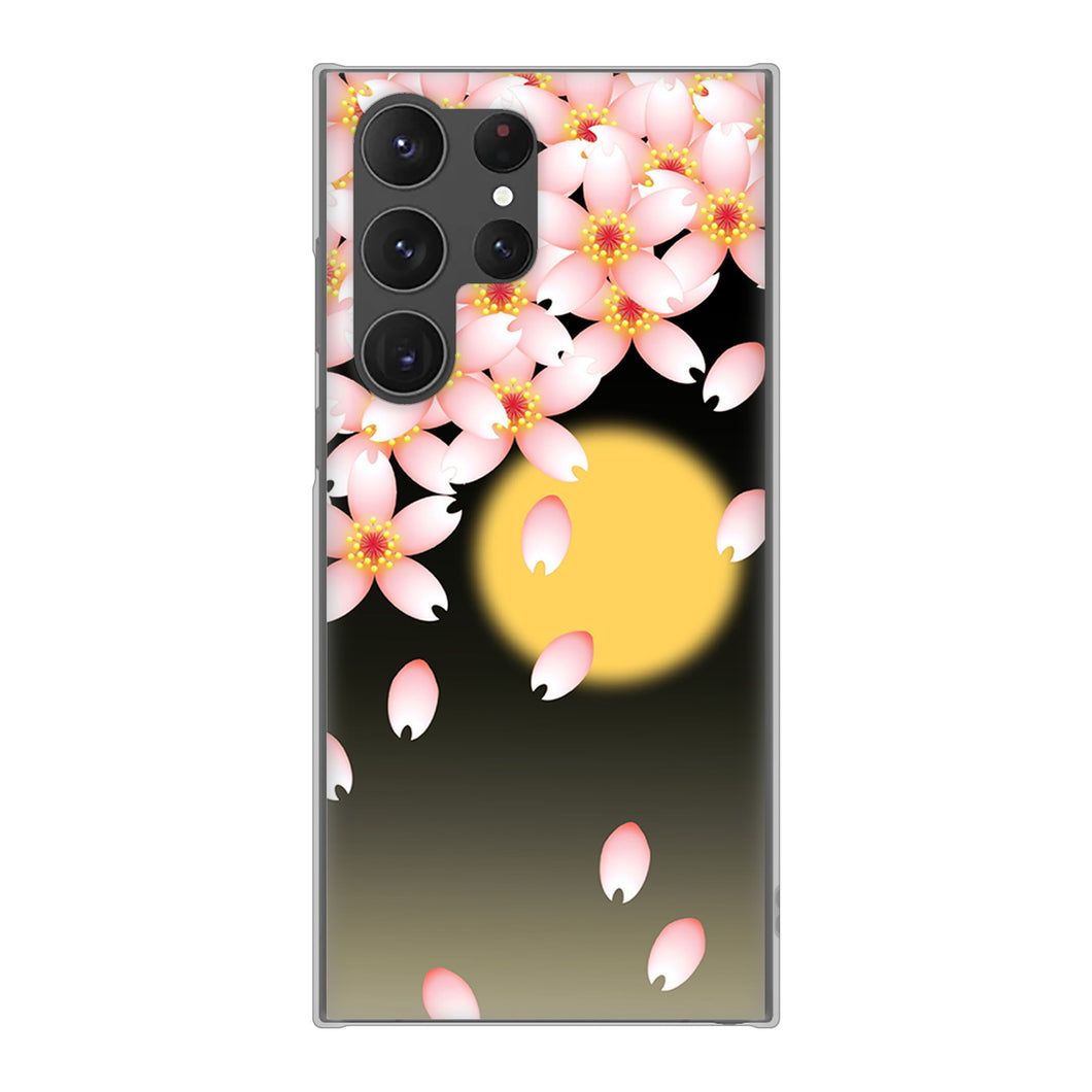 Galaxy S23 Ultra SC-52D docomo 136 満月と夜桜 ハードケース 背面印刷