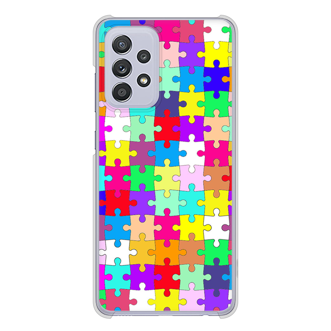 Galaxy A52 5G SC-53B 727 カラフルパズル ハードケース 背面印刷