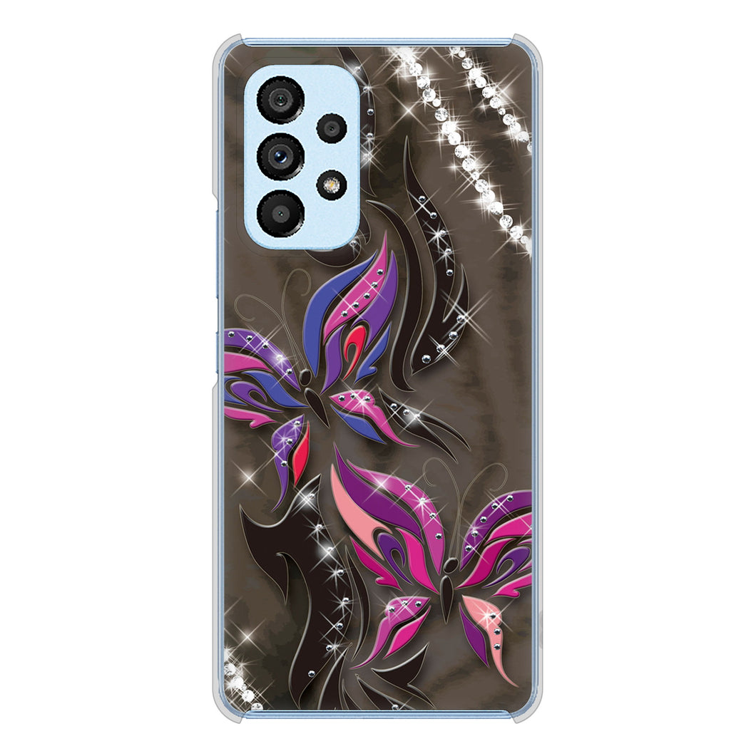 Galaxy A53 5G SC-53C docomo 1164 キラめくストーンと蝶 ハードケース 背面印刷