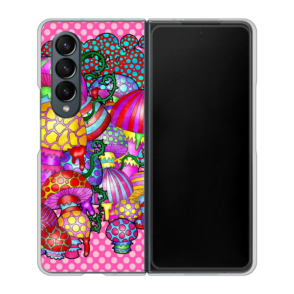 Galaxy Z Fold4 SC-55C docomo AG806 きのこ(ピンク) ハードケース 背面印刷