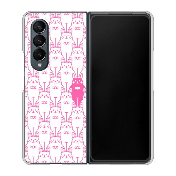 Galaxy Z Fold4 SC-55C docomo MA914 パターン ウサギ ハードケース 背面印刷